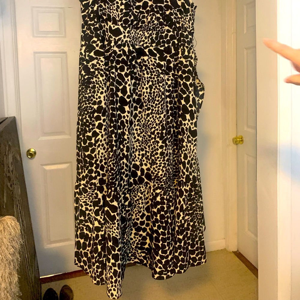 Plus size animal print wrap dress